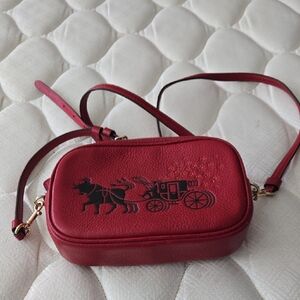 Coach Red Crossbody Bag with Sleek Design
